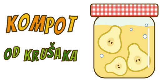 Naljepnica Kompot od krušaka s teglom