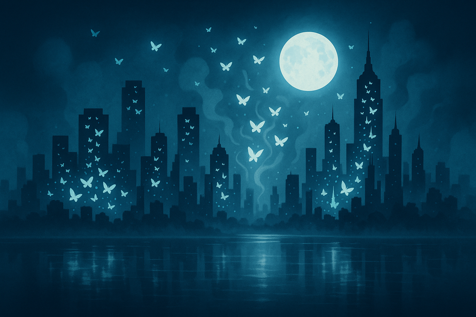 Digitalna ilustracija leptira u letu